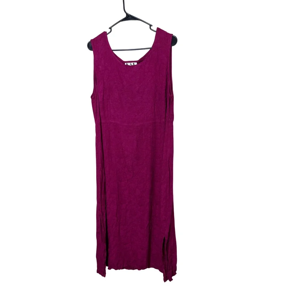 KSL Karin Stevens 2 Piece Dress Set Plus Size‎ 20W Magenta Maxi Dress Blouse